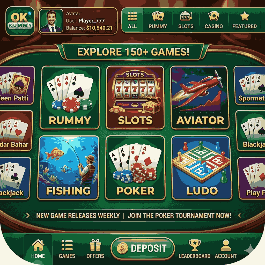 ok rummy game interface